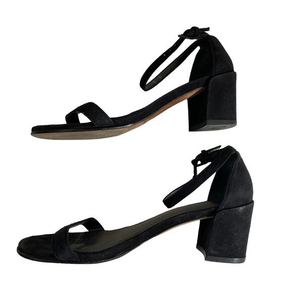 STUART WEITZMAN Women's Nearlynude Ankle Strap Sandal Black Size 5 - Picture 5 of 10